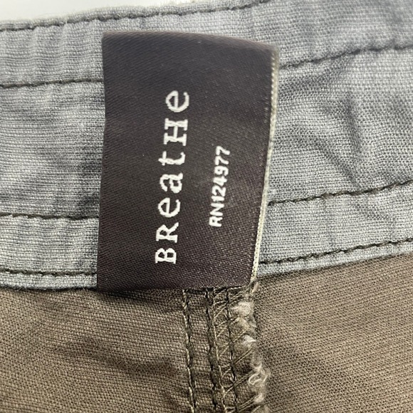 prAna Men's M Olive Green Hiking Climbing Cropped Pants Integrated Belt - Picture 11 of 14